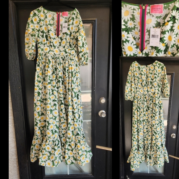Kate Spade New York Bodega Midi‎ in Courtyard Daisy Floral Cotton Dre… - Picture 5 of 5